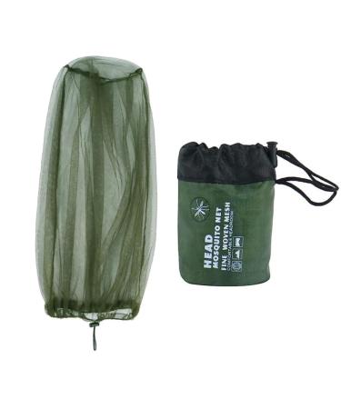 Midge Head Net with Storage Bag Face Net Mesh Nylon Mosquito Head Net for Outdoor Hiking Camping Climbing Fishing and Walking (Black) Green