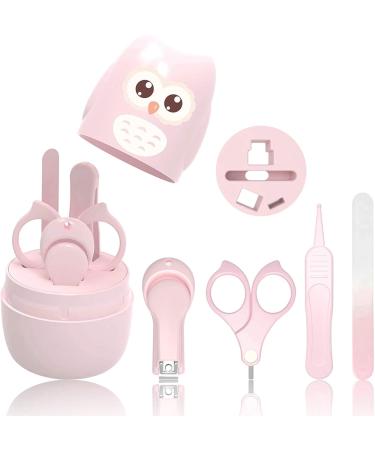 4 in 1 Baby Manicure Kit Baby Nail Kit Care Set Baby Manicure and Pedicure kit Baby Nail Clippers Scissor Baby Nail File & Tweezer for Baby Boy and Girl (Pink)