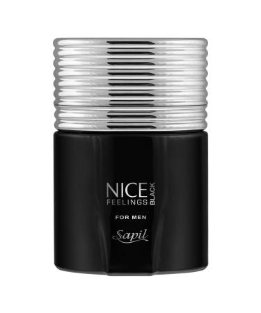 Sapil Nice Feelings Black Perfume for Men - Long-lasting Dubai Cologne Aromatic Fougere Fragrance 2.5 Oz (75 ml) - Arabic Cologne for Daily Use