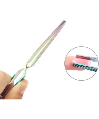 Stainless Steel Multi-Function Nail Pincher Tool - Rainbow | Nail Art Clips, Cuticle Cutter, Pusher, Tweezers for Manicure & Acrylic Removal - Buy Online on GoSupps.com