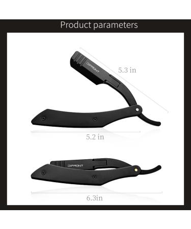 Barber Straight Razor Set with 20 Stainless Steel Blades | Professional Men's Manual Shaver for Close Shaving | Aluminum Handle | Portable Kit - Buy Online on GoSupps.com