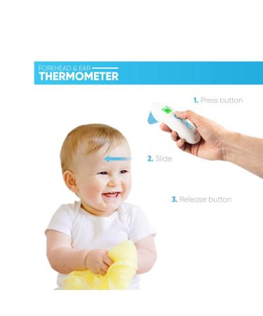 AZUJUR Infrared Forehead & Ear Thermometer - Accurate Digital Fever Thermometer for Adults & Kids - Buy Online on GoSupps.com