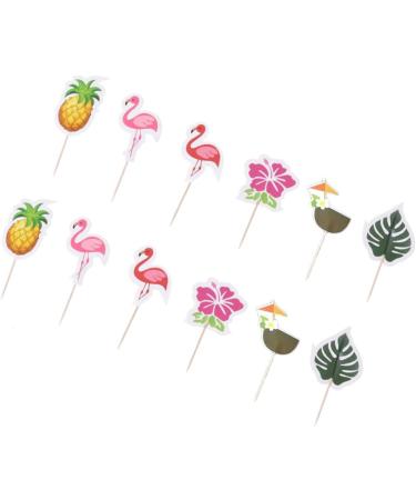 DIKACA Kids' Party Supplies 24 Pcs Decor Cake Toppers Flamingo Picks Cake Picks Ingredients Plug in Pineapple Kids Party Supplies As Shown 24 pcs - Buy Online on GoSupps.com