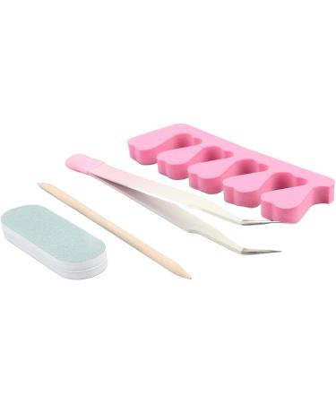 Stainless Steel Nail Tweezers Dead Skin Removal Wood Stick Nail Art Manicure Tools 2 Sets for Professionals for Nail Salon - Buy Online on GoSupps.com