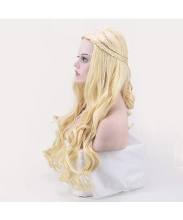 Buy Wavy Long Curly Gold Synthetic Wig for Ladies - 80s 70s 60s 50s Cosplay Hair - Buy Online on GoSupps.com