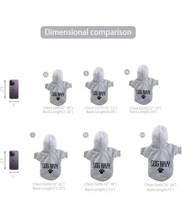 Piaite Grey Chihuahua Dog Hoodie | Winter Small Dog Sweatshirt with Leash Hole | Warm Pet Clothes for Puppy | Dog Sweater Coat Clothing - Navy - Size L - Buy Online on GoSupps.com
