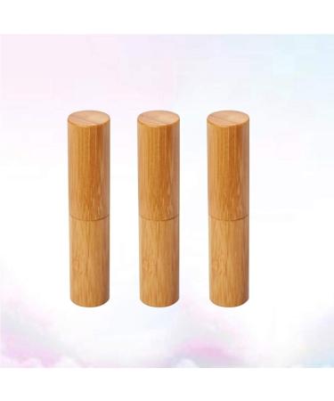 Buy Vosarea 3-Piece Bamboo Wood Lipstick Tubes - Refillable & Eco-Friendly Lip Balm Containers - Silver DIY Cosmetic Holder - Buy Online on GoSupps.com