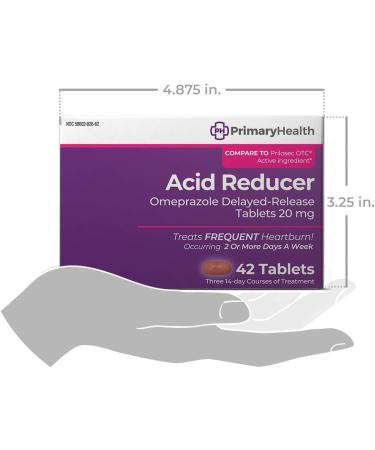 Primary Health Omeprazole Magnesium 20mg Acid Reducer - 42 Count Delayed-Release Tablets - Buy Online on GoSupps.com