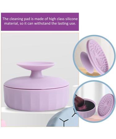 SOLUSTRE Makeup Brush Cleaner Silicon Makeup Brush Cleaning Tool Cosmetic Brush Cleaning Pad with Color Removal Sponge 2 in 1 Cleaner Box for Dry Brush Color - Buy Online on GoSupps.com