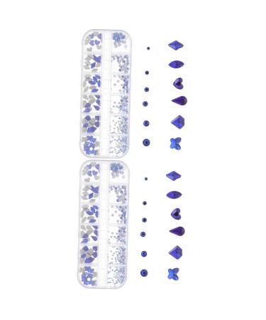 FRCOLOR 2 Boxes Nail Art Accessories Nail Tech Accessories Metal Nail Accessories Nail Art Gemstones Nail Jewel Gemstones for Nails Nail Art Sequins Nail Stones Resin Assorted Rhinestones