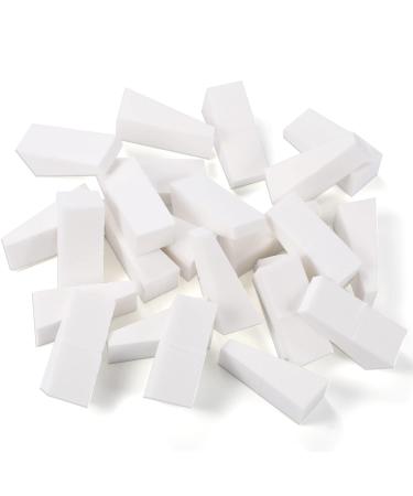 24 pieces triangle sponges make-up sponge washable small make-up sponge for liquid cream foundation cream (white) white-24 pc.