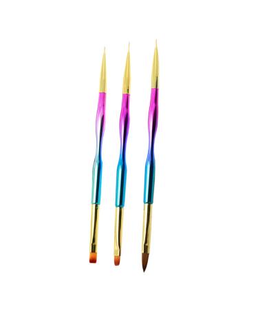 De Manicura Nail Brush Kit Manicure for Nails Nail Art Strip Brush Nail Polish Pen Pen for Nail Polishing Drawing Pens for Nail Painting Tool for Nail Polishing Set of 3 19X1X0.5CM Colourful