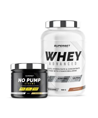 Superset Nutrition Fitness en energieprogramma 100 Whey Proteine Advanced 900g Choconut No Pump Xtreme Pina Colada