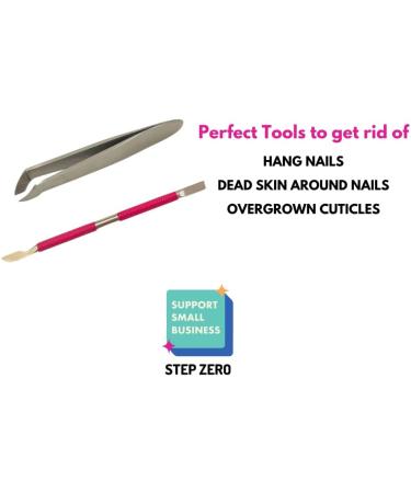 Cuticle Nippers and Pushers for hangnail dead skin cuticle care for manicure pedicure | BRAND: STEP ZERO - Buy Online on GoSupps.com