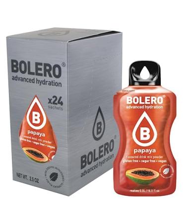 Bolero PAPAYA 24x3g | Sugar-free juice powder, sweetened with stevia + vitamin C | for children and athletes | gluten-free, vegan | papaya flavor