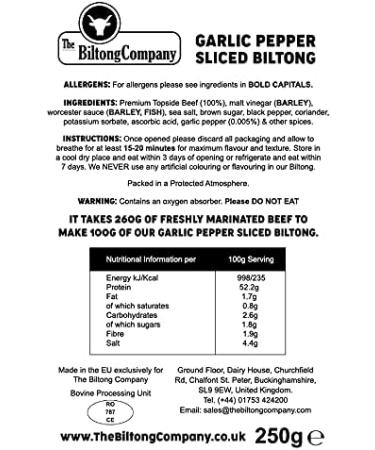 Biltong - 1kg - Sliced Super Fest - 4 Flavours - Original Peri Peri Garlic Pepper BBQ - Buy Online on GoSupps.com