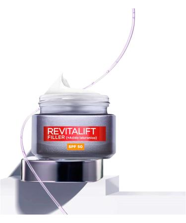 L'Or al Paris Revitalift Filler Day Cream Deep Revolumizing Anti-Wrinkle Treatment SPF 50 Protection with Hyaluronic Acid Micro-Filler - 2 x 50ml Jars - Buy Online on GoSupps.com