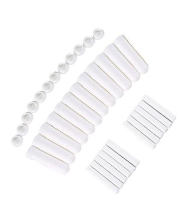 Healeved Refillable Inhaler Tubes 12 Sets Inhaler Tubes for Essential Oils Inhaler Stick Refillable Inhaler Tubes Nasal Inhaler Filling Packaging Tube Nasal Aspirator White Inhaler Tube