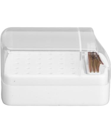 Nail Drill Bits Container Portable Acrylic Cover 30 Holes Nail Drill Bits Stand for Artist for Salon (White) - Buy Online on GoSupps.com