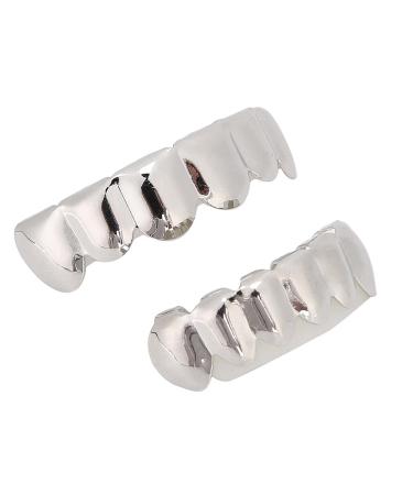 Shiny Silver Grillz for Halloween | Unique Teeth Decoration Jewelry Party Gift - Buy Online on GoSupps.com