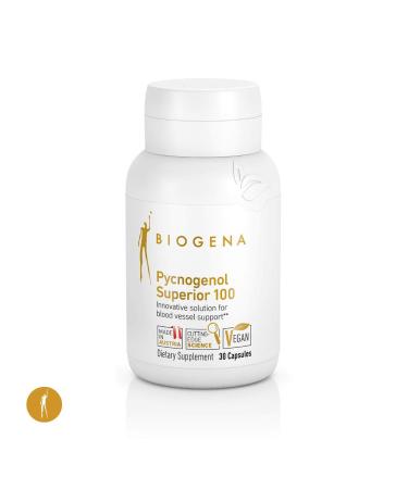 Biogena Pycnogenol 100 mg Gold with Premium Patented French Maritime Pine Bark Extract (Pinus Pinaster) to Support Blood Circulation