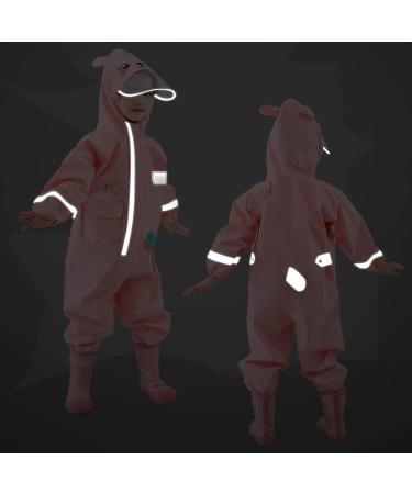 Fewlby Kids Puddle Suit Rain Suit Boys Girls Waterproof Overalls S Size 1-2 Years Pink - Buy Online on GoSupps.com