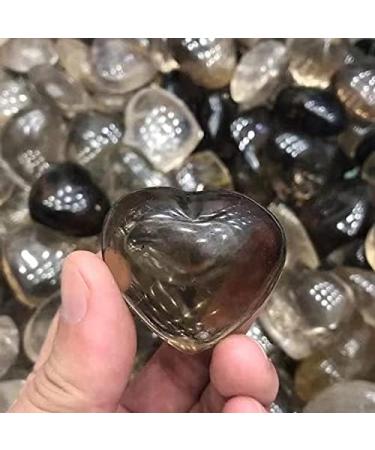 4pc 40mm Natural Crystal Stones Heart Smoky Quartz Carved Ornaments Ornaments Chakra Reiki Balancing - Buy Online on GoSupps.com