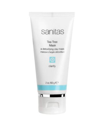 Sanitas Skincare Tea Tree Mask Purifying Treatment Mask Detoxifying Clay Blend Salicylic Acid 2 Ounces