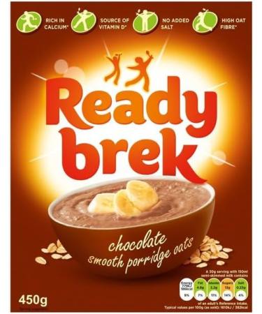 Breakfast Oats Bundle with Ready Brek Smooth Porridge Oats Chocolate 450g and Smooth Porridge Oats Original 450g (2 Pack) - Buy Online on GoSupps.com