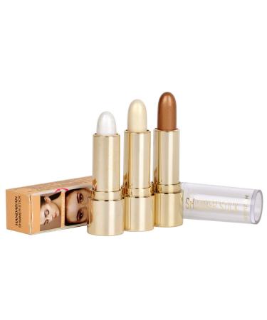 Barabum 3 Colors Illuminator Face Highlighter Makeup Sticks Whitening Cream Shimmer Stick Powder Pen 0.36 Units