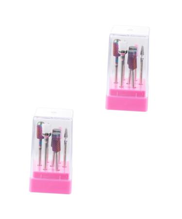 FRCOLOR 2 Sets electric nail drill ceramic drill bit metal nail art file bits nail file bits Electric Nail Files Drill bit drill bits for metal carbide drill bits Shaper polisher to rotate