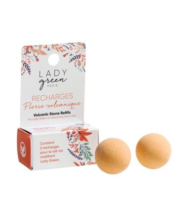 Lady Green Refills (2) for mattifying roll-on Pierre Volcanique