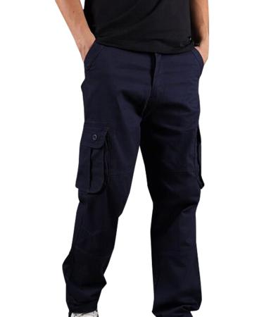 Men's Relaxed Fit Khaki Joggers with Pockets - Blue XX-Large | Streetwear & Workwear - Buy Online on GoSupps.com