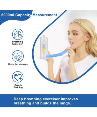 Breathing Trainer for Adults | Lung Exercise Device with 5000ml Volume & Flow Rate Indicator - Incentive Spirometer - Buy Online on GoSupps.com