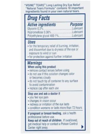 Visine Dry Eye Relief Lubricant Eye Drops 0.5 fl. oz - Soothes and Moisturizes Irritated Dry Eyes - Buy Online on GoSupps.com