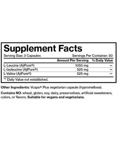 Vegan AjiPure BCAA Capsules 2100mg | Labdoor #1 Rated | Keto & Paleo Friendly | 90 Count (Pack of 1) - Buy Online on GoSupps.com