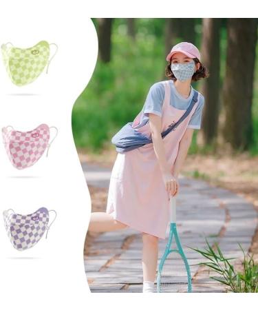 NAERTFD Sun Protection Mask for Women - Breathable Ice Silk Full Face Veil for Summer Outdoor Sports - Pink Average Size - Buy Online on GoSupps.com
