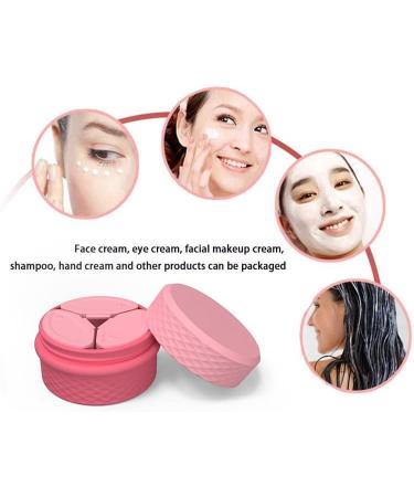 YUPs Travel Cosmetic Jars 3 in 1 Silicone Non- Breakable Refillable Travel Pots for toiletries With Scooping Spoon 36ml (12ml Each) (Pink) - Buy Online on GoSupps.com