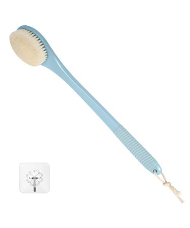 Body Back Scrubbers for Use in Shower Back Bath Shower Brush with Long Handle Exfoliating Body Brushes for Shower Scrub Light Blue