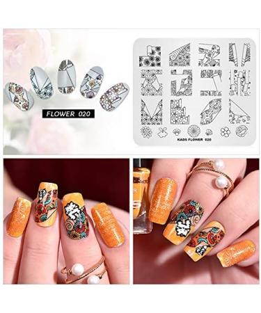 Alexnailart Nail Art Stamping Plate Flowers Geometric Template Image Plate Nail Art Tools (FL020) - Buy Online on GoSupps.com