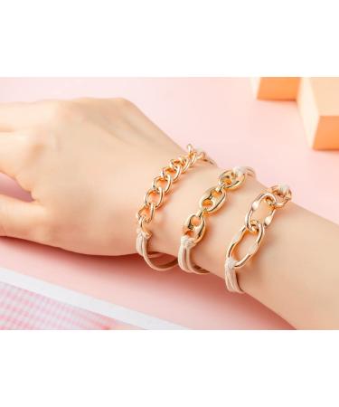 Bracelet Hair Ties 2-in-1 Gold and Silver Elastic - No Crease Ponytails, Stylish Wrist Accessory - 6 Pack - Buy Online on GoSupps.com