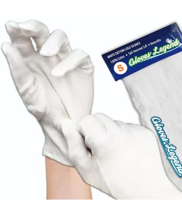 3 Pairs (6 Gloves) - White 100% Cotton Moisturizing Gloves for Dry Hands - Eczema Relief - Women's Small Size - Buy Online on GoSupps.com