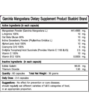 Buy Bluebird Garcinia Mangostana 60 Capsules - Premium Weight Loss Supplement | Free International Shipping - Buy Online on GoSupps.com