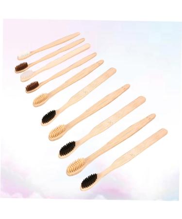 Minkissy 10-Pack Biodegradable Hotel Toothbrush Set | Eco-Friendly Portable Bamboo Toothbrushes for Travel & Accessories - Buy Online on GoSupps.com