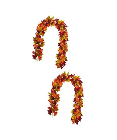 Zerodeko 2 Pcs Simulated Maple Leaf Rattan Pine Cones Hanging Vine Silk Flower