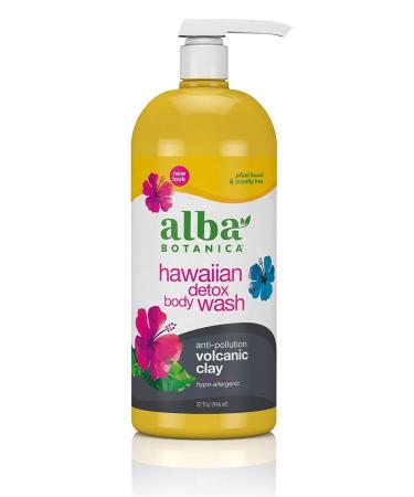 Alba Botanica Hawaiian Detox Body Wash, Anti-Pollution Volcanic Clay, 32 Oz (Pack of 1)