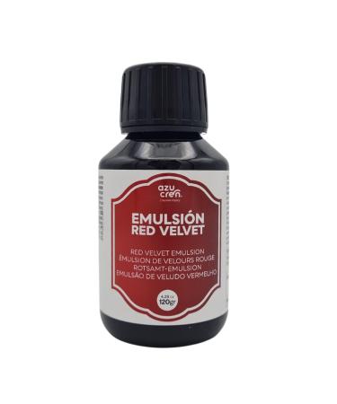 Azucren Red Velvet Emulsion Extract and Natural Flavour for Pastries Ideal for Desserts Cakes Cookies and Cupcakes 120g