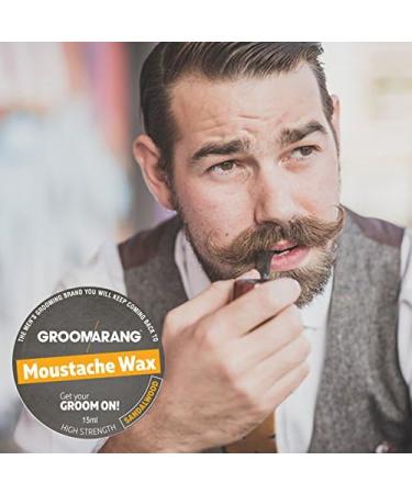 Groomarang Extra Strong Sandalwood Beard Wax 15ml - 100% Natural & Organic Hair Care - Buy Online on GoSupps.com