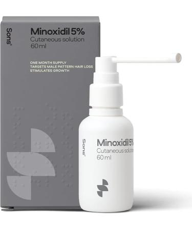 Sons Minoxidil 5% Cutaneous Solution, Hair Regrowth & Thickener Formula - 60ml