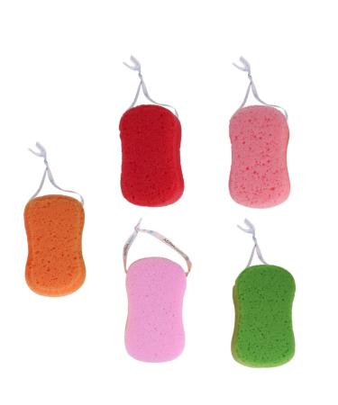 5Pcs Bathing Sponge Body Cleaning Sponge Skin Care Sponge Bath Massage Sponge Shower Loofah Sponge Body Wash Sponge(Without Rope) 1 Count (Pack of 1)